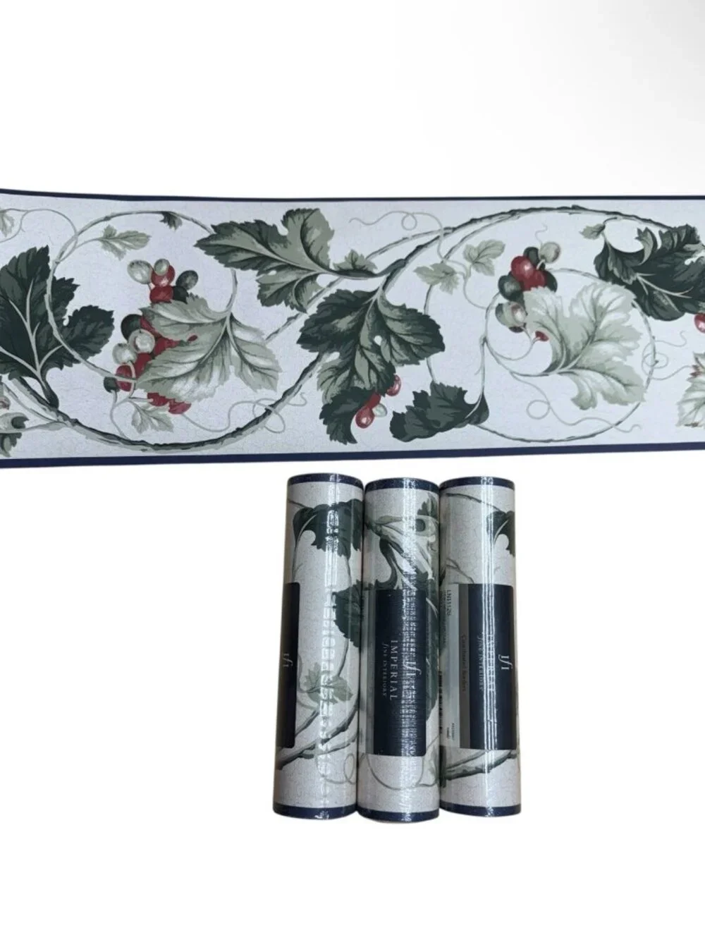 Vintage Wallpaper Border Vine Grape Berry Classic Cottage Imperial 3 Rolls NEW
